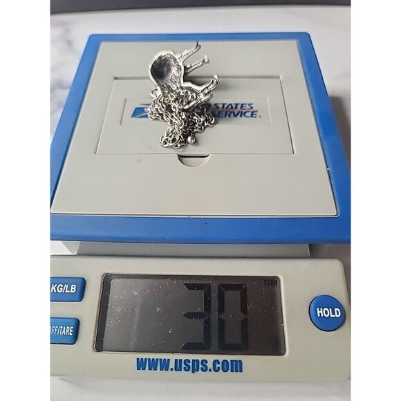 Adjustable Silver Tone Metal Wolf Pendant Necklace, Vintage Costume Jewelry - Picture 6 of 10